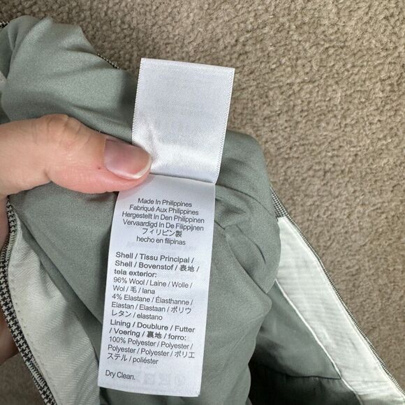 J. Crew Kate Straight Pants Women's 12 Green Plaid Italian Stretch Wool Trousers - Picture 11 of 12